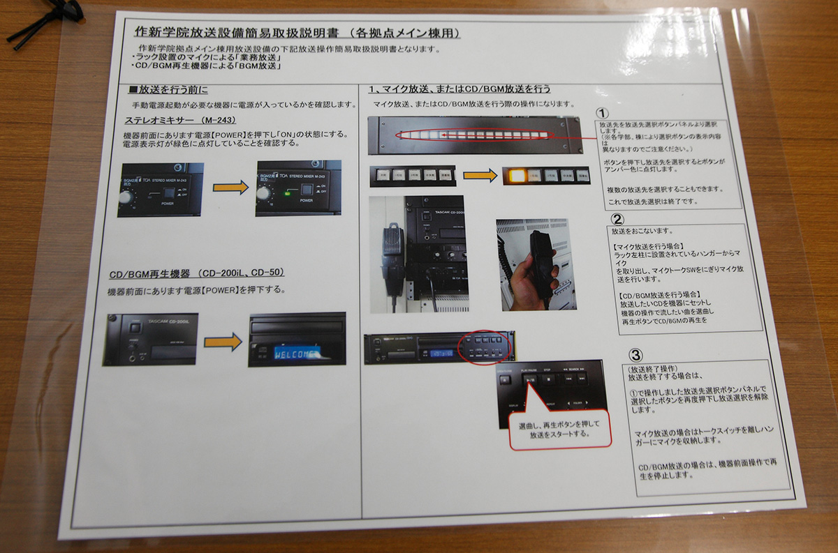 簡易版の取扱説明書